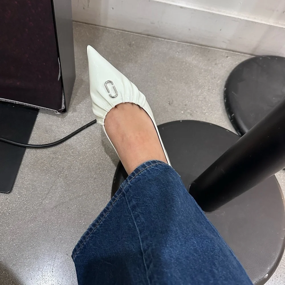 NIB! NEW! Marc Jacobs The Ali Ballerina Flat -Women White - Picture 5 of 8